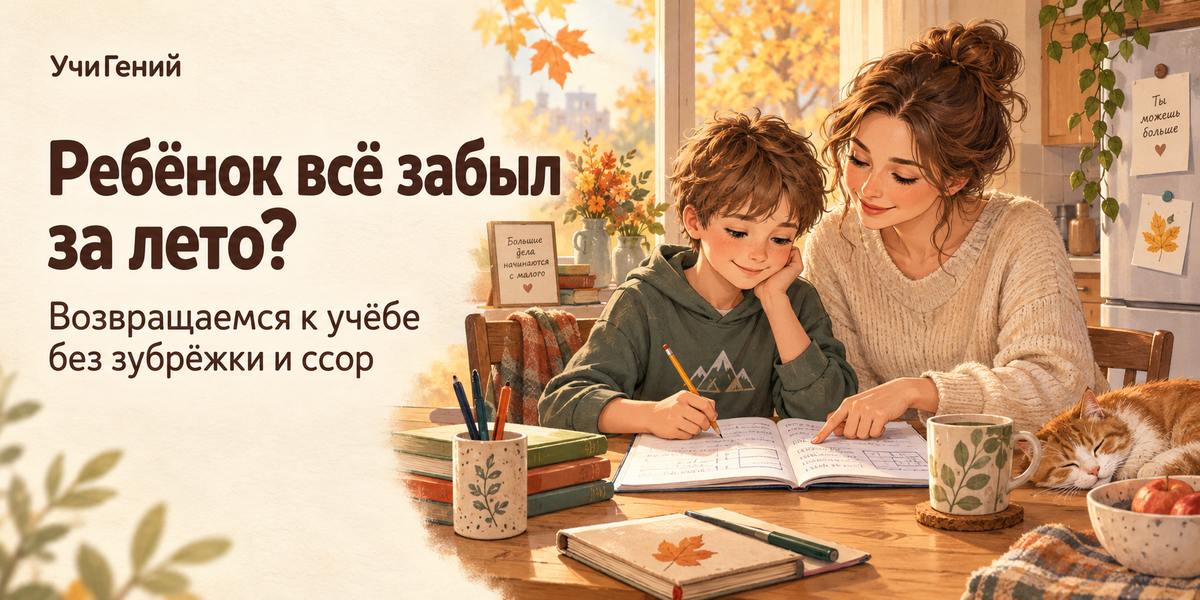 Ребёнок всё забыл за лето? Как помочь с учёбой в сентябре и не превратить домашку в скандал