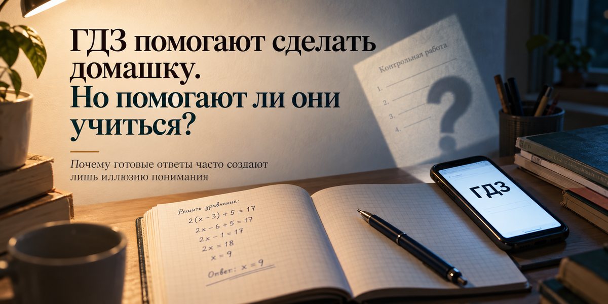 Ребёнок делает домашку на пятёрки, а контрольные пишет на тройки? Возможно, виноваты ГДЗ